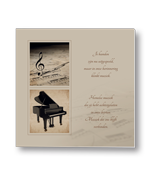 Rouwkaart muziekserie met piano