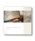 Rouwkaart met muziekboek en rozen