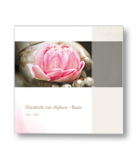 Rouwkaart met lotusbloem in hand
