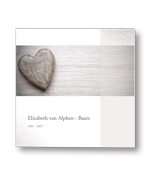 Rouwkaart met houten hart en balk