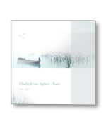 Rouwkaart met boot op het meer en balk