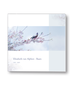 Rouwkaart duif op een tak en balk