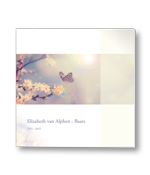 Rouwkaart met vlinder en balk