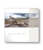 Rouwkaart met drijfhout op het strand en balk