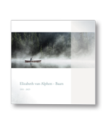 Rouwkaart met kano in de mist en balk
