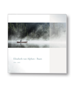 Rouwkaart met kano in de mist en balk