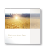 Rouwkaart met granenveld en balk