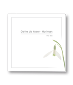 Rouwkaart met winterklokje