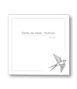 Rouwkaart met zwaluw