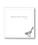 Rouwkaart met ekster op een tak