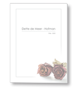Rouwkaart met verwelkte rozen