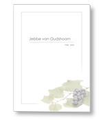 Rouwkaart met druiven en blad