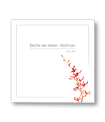 Rouwkaart met rode tak bladeren