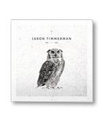 Rouwkaart met uil in silhouette met abstracte achtergrond