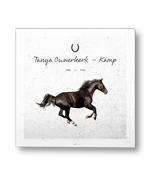 Rouwkaart met paard in silhouette met abstracte achtergrond