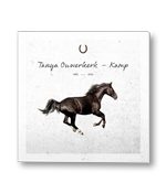 Rouwkaart met paard in silhouette met abstracte achtergrond