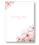 Rouwkaart met bloesems in hoeken