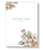 Rouwkaart met bloemen in hoeken