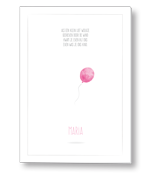 Rouwkaart voor kind met roze ballon