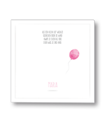 Rouwkaart voor kind met roze ballon