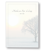 Rouwkaart met winterlandschap en boom