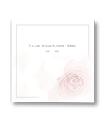 Rouwkaart met open roos