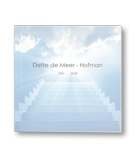 Rouwkaart met trap naar de hemel