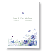 Rouwkaart met geschilderde bloemen