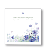 Rouwkaart met geschilderde bloemen