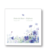 Rouwkaart met geschilderde bloemen