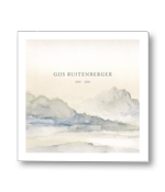 Rouwkaart met geschilderd meer en bergen