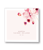 Rouwkaart met geschilderde bloemen