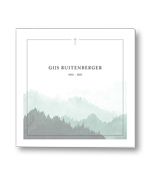 Rouwkaart met schildering en kruis