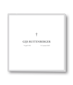 Rouwkaart met dik grijs kader