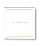 Rouwkaart met rond goud kader en naam