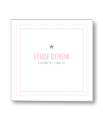 Rouwkaart met dubbel kader en ster voor kind