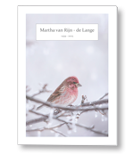 Rouwkaart met winterse vogel