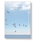 Rouwkaart met vogels over water
