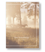 Rouwkaart met paarden in galop