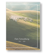 Rouwkaart met kudde schapen in weiland