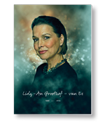 Rouwkaart met bewerkt portret