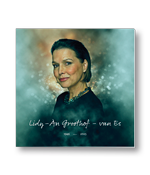 Rouwkaart met bewerkt portret