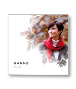 Rouwkaart met portret in bladeren silhouette