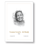 Rouwkaart met portret en kader