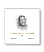 Rouwkaart met portret en kader