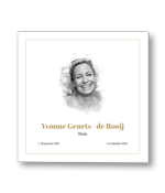 Rouwkaart met portret en kader