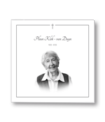 Rouwkaart met portret en kader