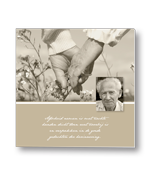 Rouwkaart met sepia portret en gedicht