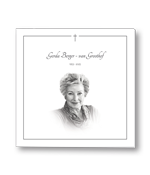 Rouwkaart met portret en kruisje