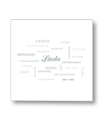Rouwkaart met typografie